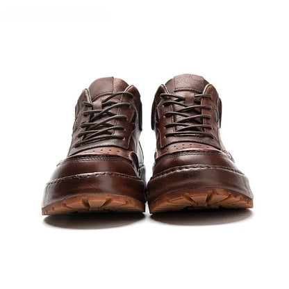 Calveto Handemade Retro British Style Trend Thick Sole Sneakers| Martin Boots