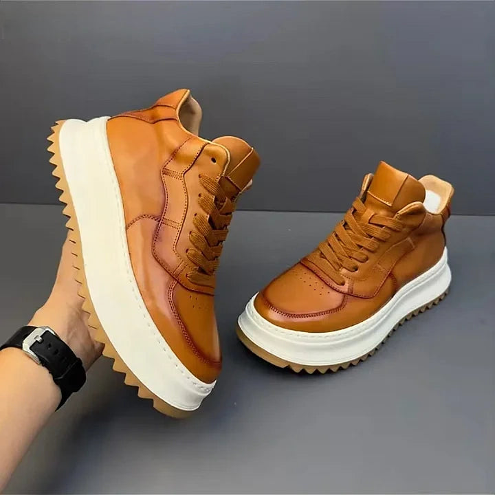 Calveto Handmade Retro Mid-top Casual Men Boots