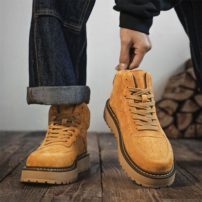 Calveto Handmade Retro British Martin Boots|Versatile Leather Boots for Men