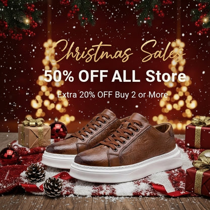 Calveto Crocodile Pattern Genuine Leather Round Toe Flat Casual Skate Shoes for Men | Lace-Up/Slip - On Arch Support Comfy Casual Sneakers