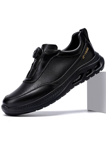 Calveto Men's Top-Grain Leather Casual Sneakers | Breathable Luxury Lifestyle Shoes