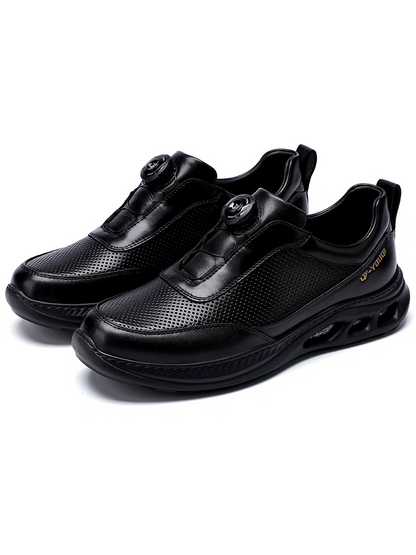 Calveto Men's Top-Grain Leather Casual Sneakers | Breathable Luxury Lifestyle Shoes