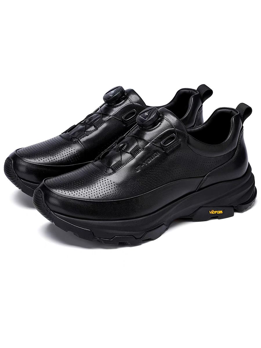Calveto Men's Top-Grain Leather Casual Shoes | Perforated Luxury Design w/ VIBRAM® Sole (Italy)