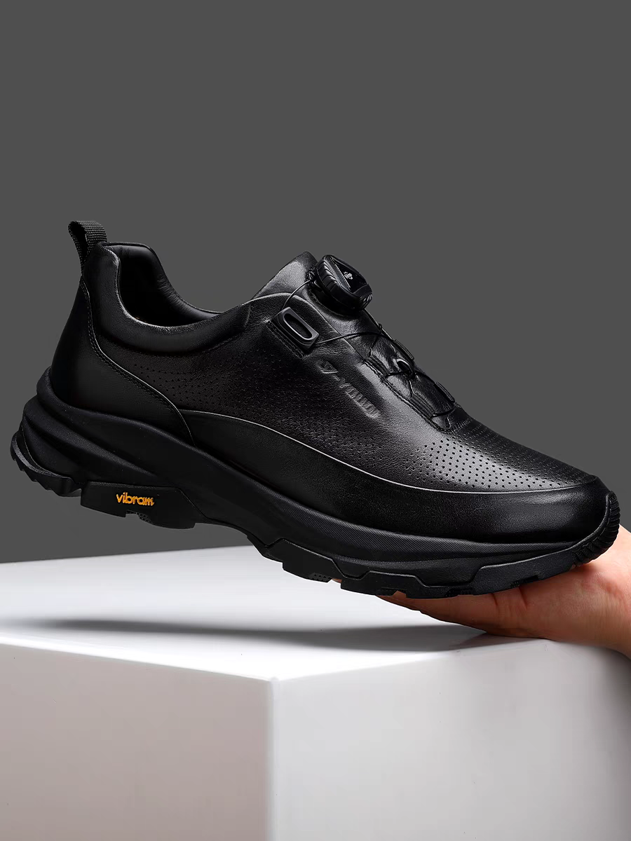 Calveto Men's Top-Grain Leather Casual Shoes | Perforated Luxury Design w/ VIBRAM® Sole (Italy)