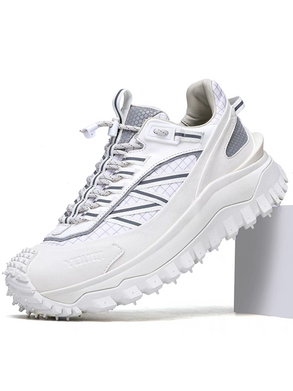 Calveto Men's Hybrid Leather Casual Sneakers | Platform Lifestyle Shoes w/ Textured Accents
