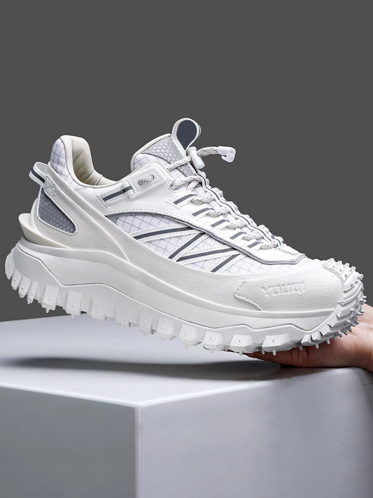 Calveto Men's Hybrid Leather Casual Sneakers | Platform Lifestyle Shoes w/ Textured Accents