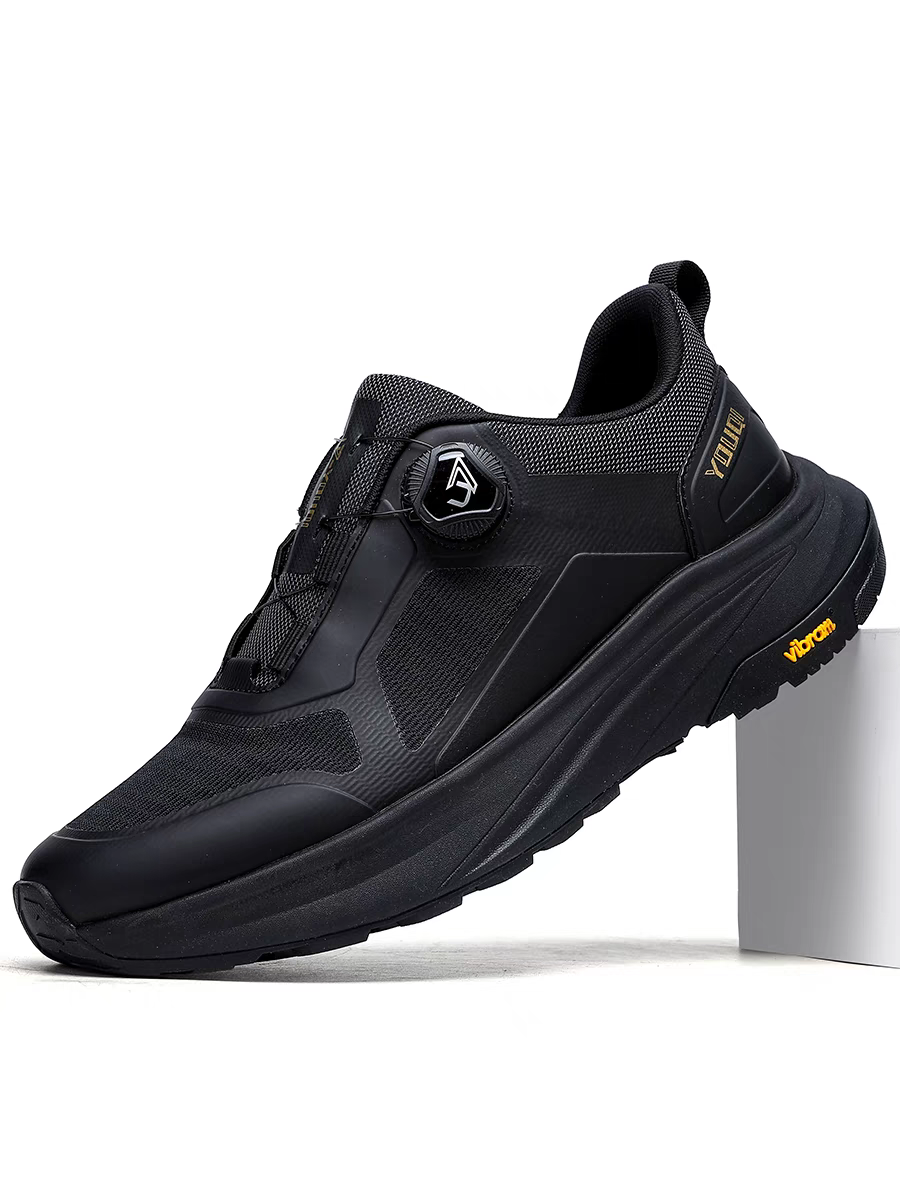 Calveto Men's Anti-Slip Running Sneakers | Rotating Buckle Casual Shoes