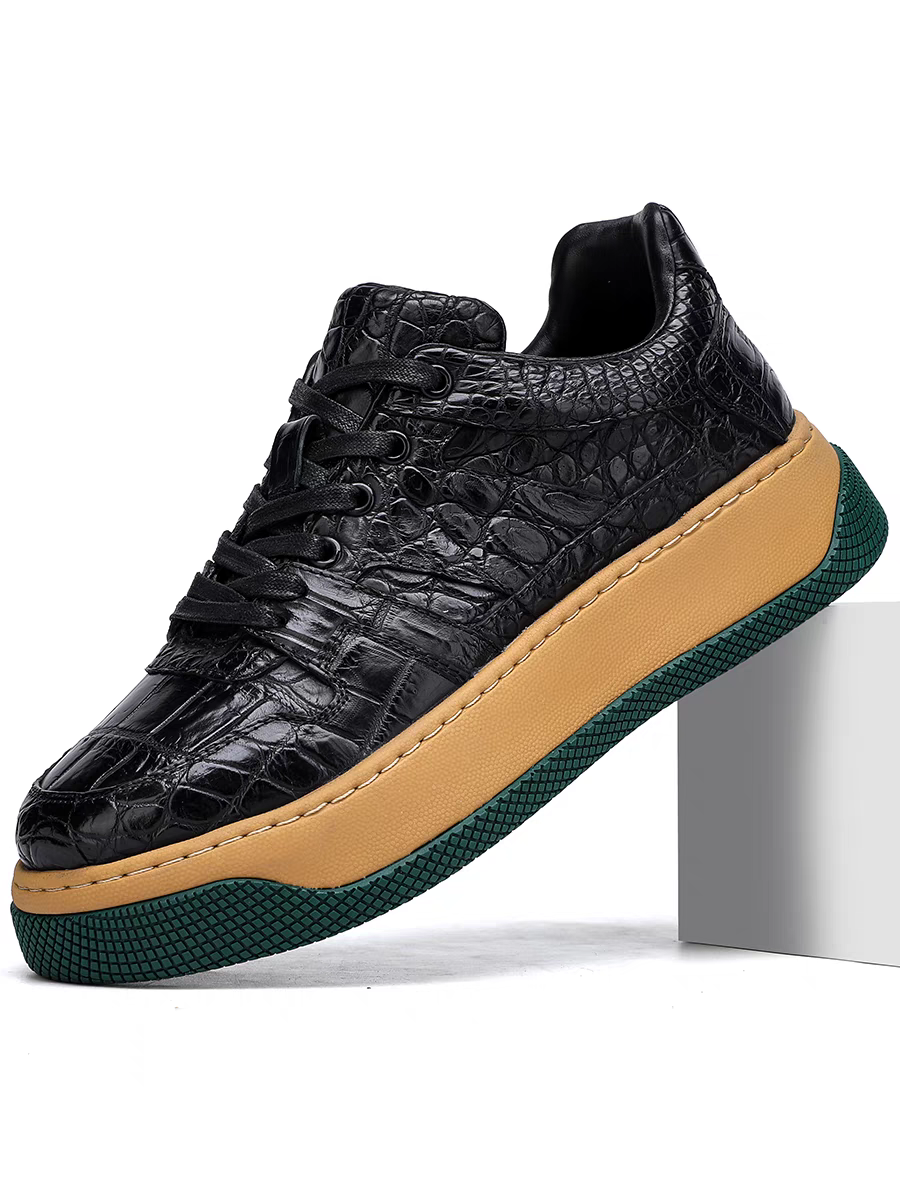 Calveto Men's Genuine Alligator Leather Sneakers | Prestige Chunky Sole Design