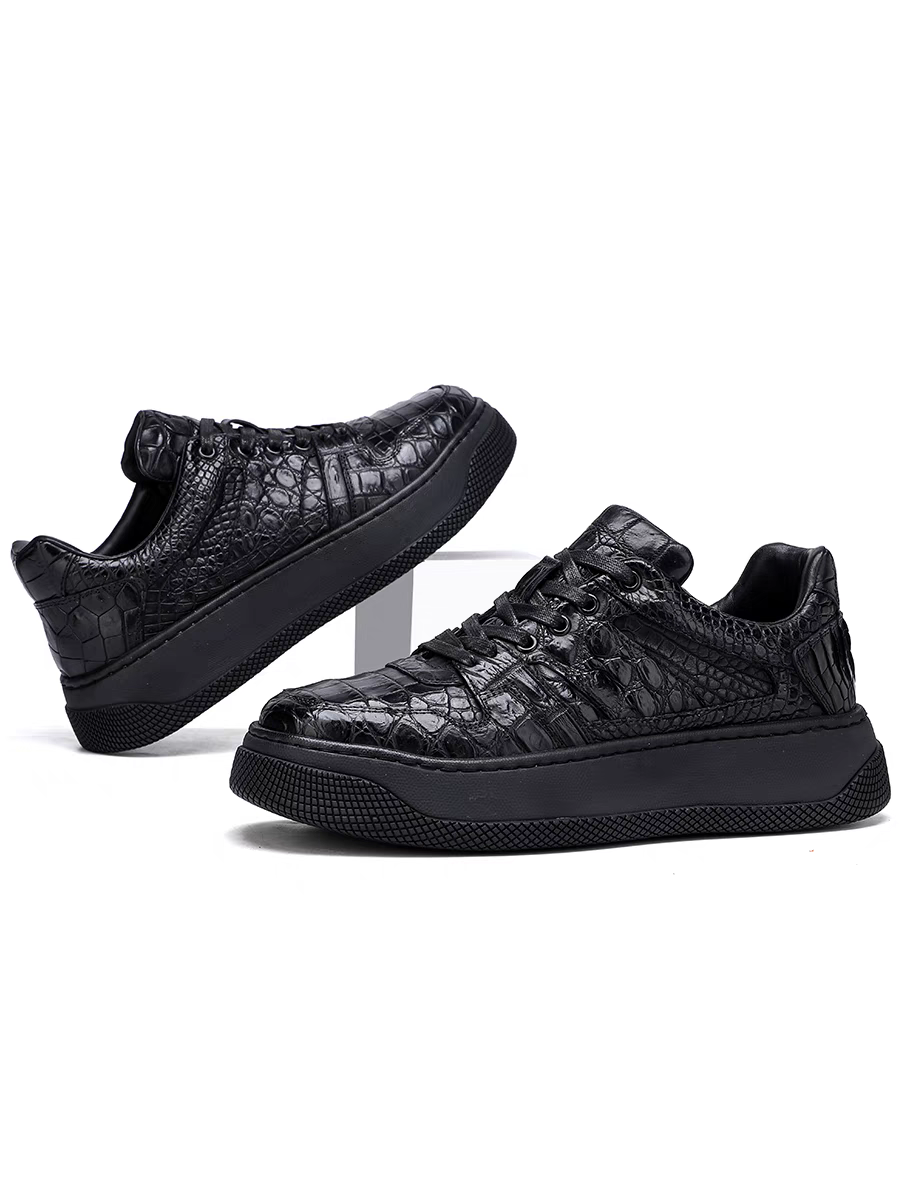 Calveto Men's Genuine Alligator Leather Sneakers | Prestige Chunky Sole Design