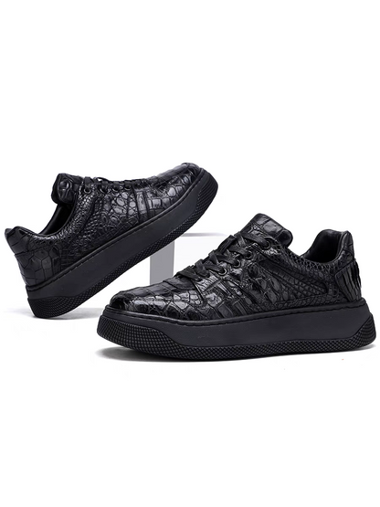 Calveto Men's Genuine Alligator Leather Sneakers | Prestige Chunky Sole Design