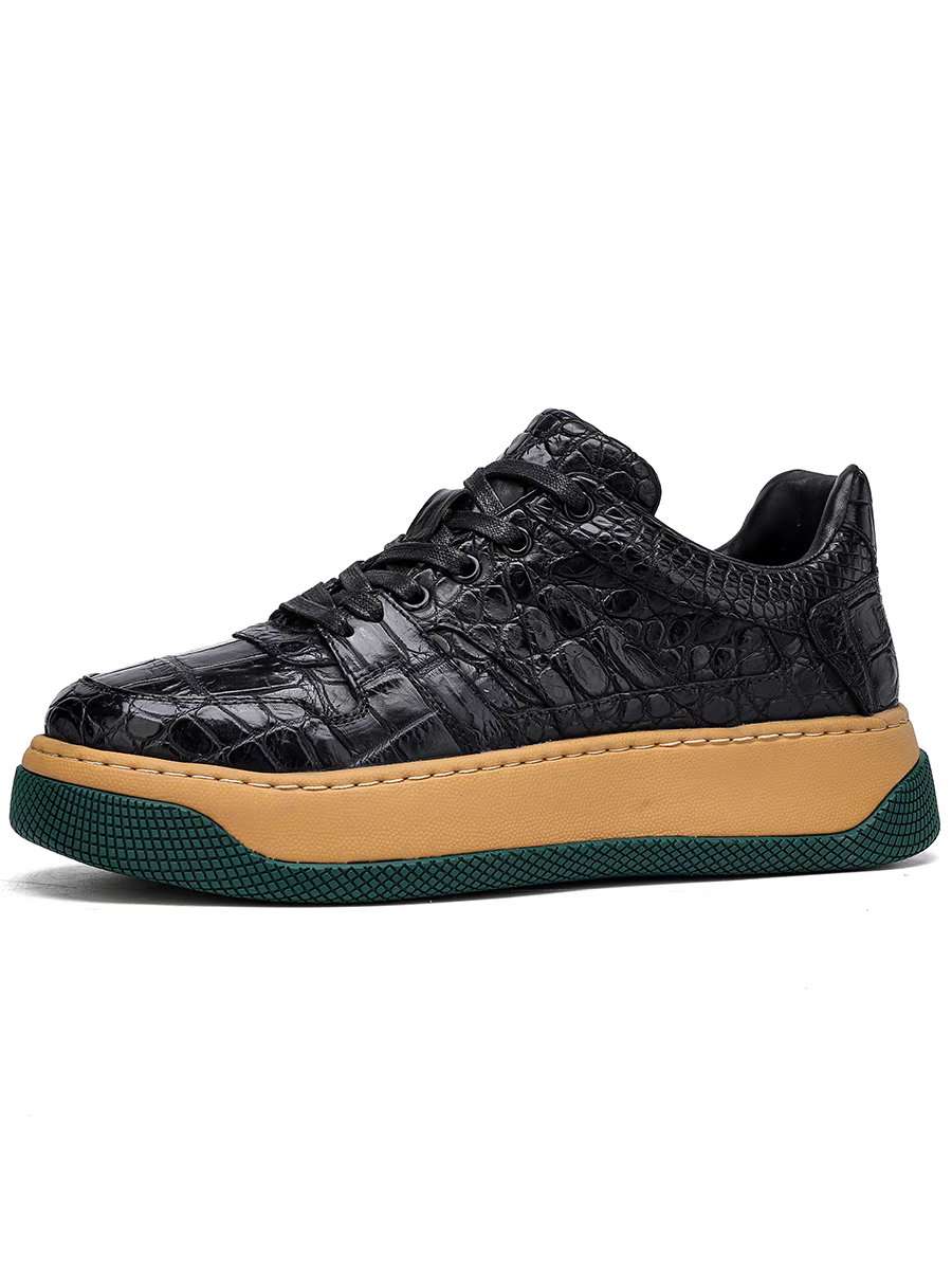 Calveto Men's Genuine Alligator Leather Sneakers | Prestige Chunky Sole Design