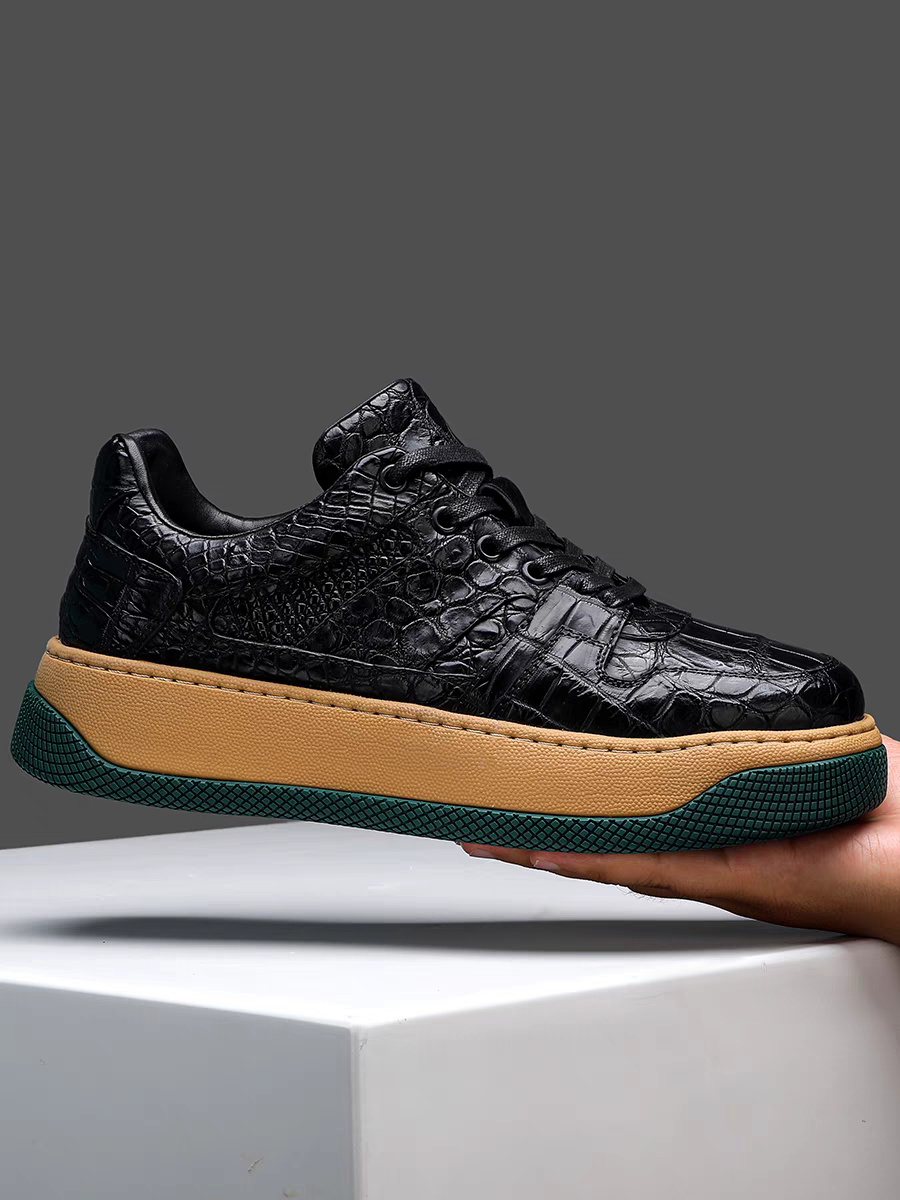 Calveto Men's Genuine Alligator Leather Sneakers | Prestige Chunky Sole Design