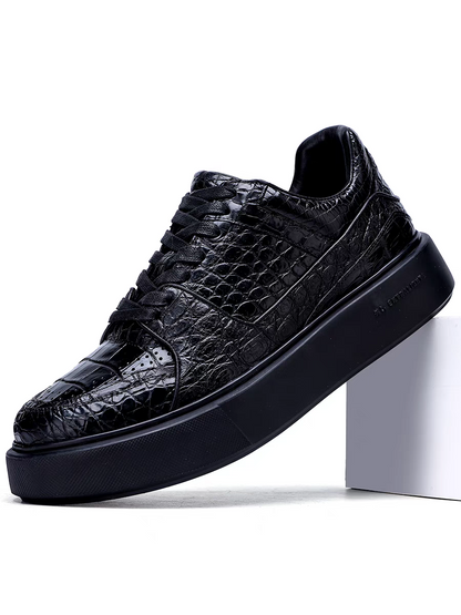 Calveto Men's CITES-Certified Alligator Leather Sneakers | Architectural Minimalist Design