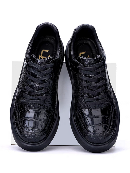 Calveto Men's CITES-Certified Alligator Leather Sneakers | Architectural Minimalist Design