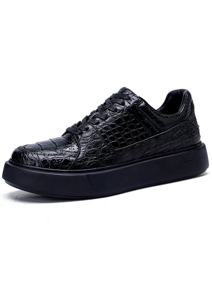 Calveto Men's CITES-Certified Alligator Leather Sneakers | Architectural Minimalist Design