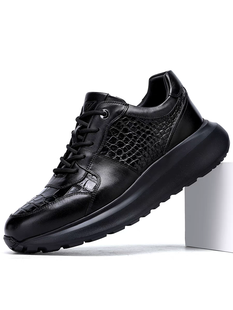 Calveto Men's Top-Grain Leather Platform Sneakers | Architectural Lifestyle Footwear