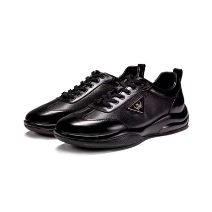 Men's comfortable, fashionable and breathable genuine leather soft-soled casual shoes-Brown