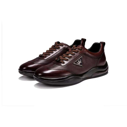 Men's comfortable, fashionable and breathable genuine leather soft-soled casual shoes-Brown