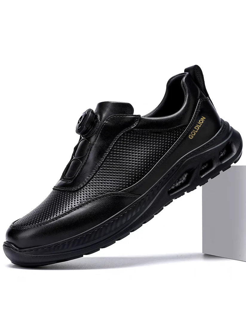 Calveto Men's Top-Grain Leather Casual Sneakers | Breathable Luxury Lifestyle Shoes