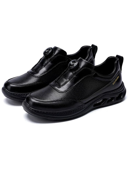 Calveto Men's Top-Grain Leather Casual Sneakers | Breathable Luxury Lifestyle Shoes
