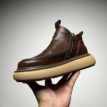 Calveto HANDMADE RETRO Horsehide British Style Chelsea Short Boots