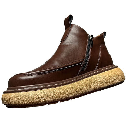 Calveto HANDMADE RETRO Horsehide British Style Chelsea Short Boots