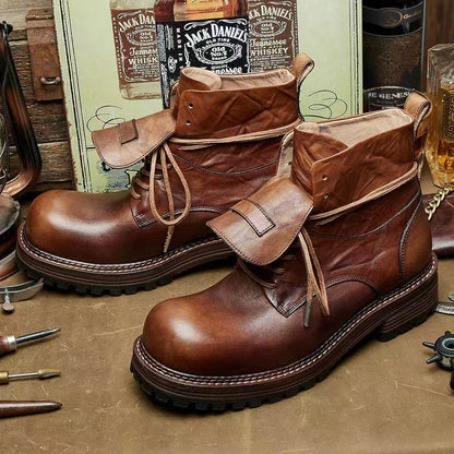 Calveto High-top Retro British Thick Soles Outdoor Martin Boots