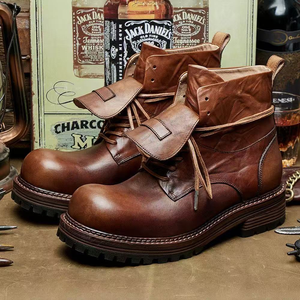 Calveto High-top Retro British Thick Soles Outdoor Martin Boots