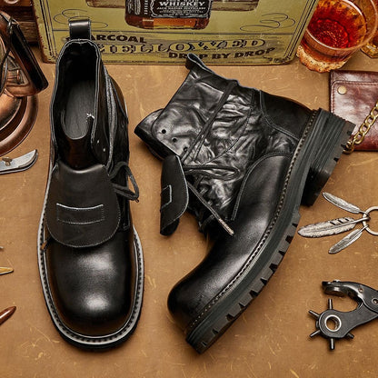 Calveto High-top Retro British Thick Soles Outdoor Martin Boots