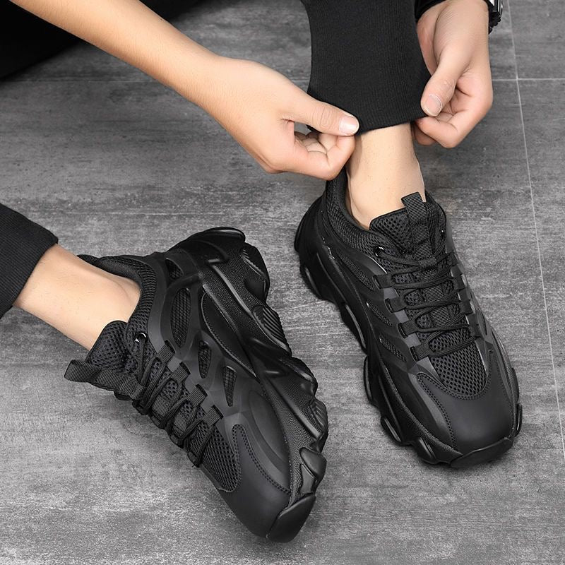 Calveto New Trend Leather Thick Sole Luxury Cowhide Sneakers