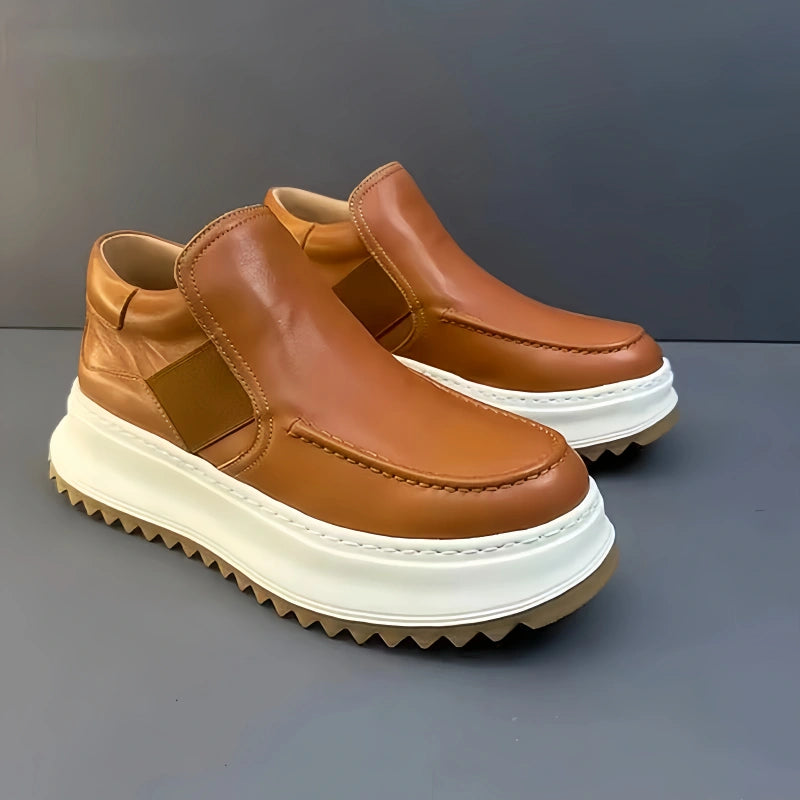 Calveto Handmade Retro British Style Horsehide Ankle Boot