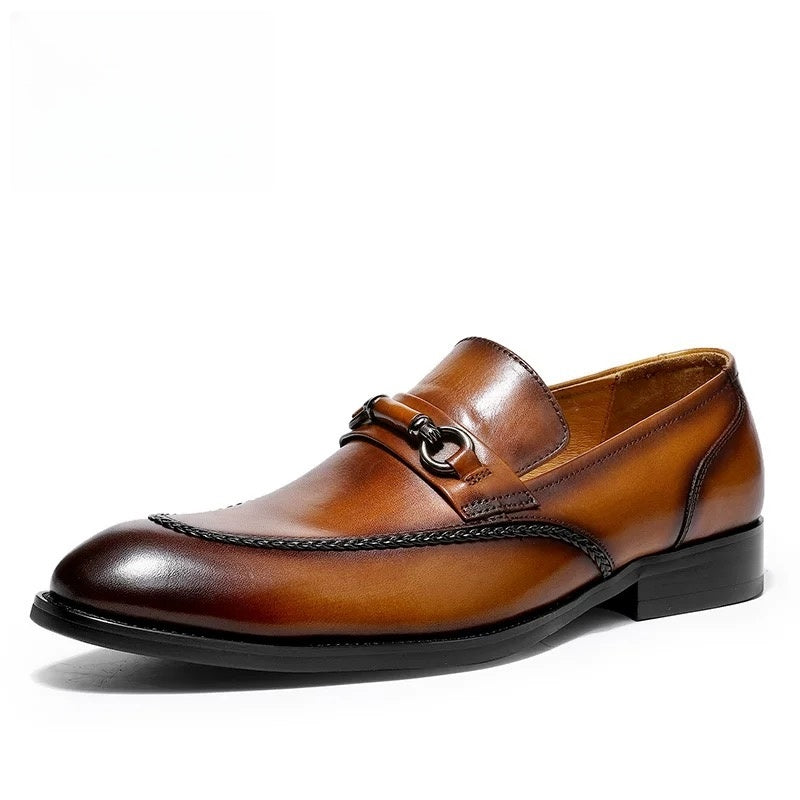 Calveto Fashion Casual Breathable Business Leather Shoes|Genuine Leather Loafer