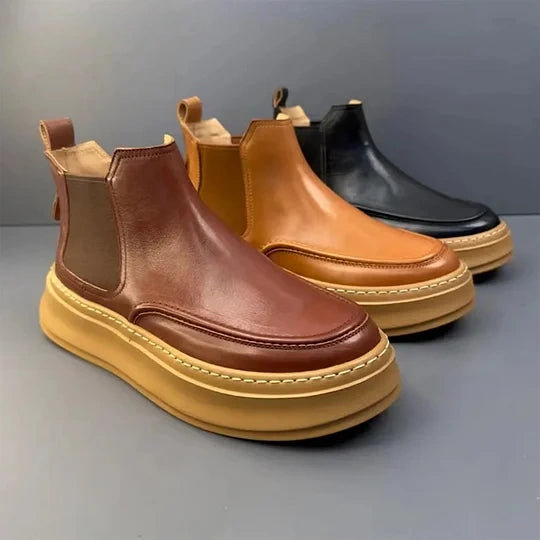 Calveto Handmade Retro Horsehide Chelsea Boots | Vintage British Style Martin Boot