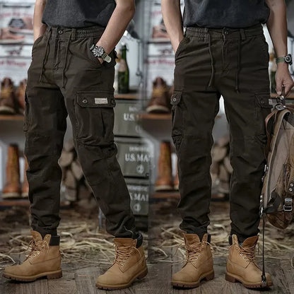 Calveto Plus Size American-style Vintage Cargo Pants