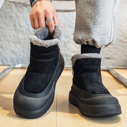 Calveto Men's Winter Snow Rugged Suede Leather Boots | Cold Weather Warm Outdoor Boots