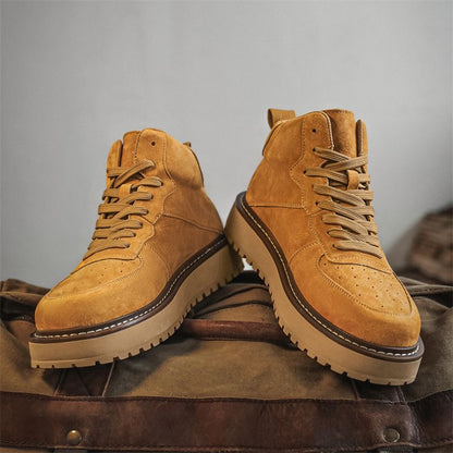 Calveto Handmade Retro British Martin Boots|Versatile Leather Boots for Men