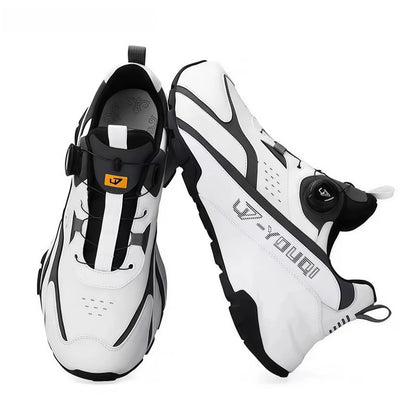 Calveto Breathable Casual Cowhide Chunky Sole Height-Enhancing Sneakers