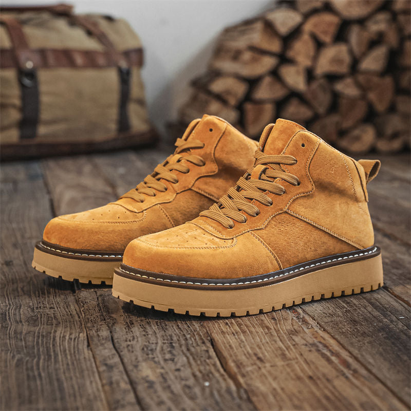 Calveto Handmade Retro British Martin Boots|Versatile Leather Boots for Men