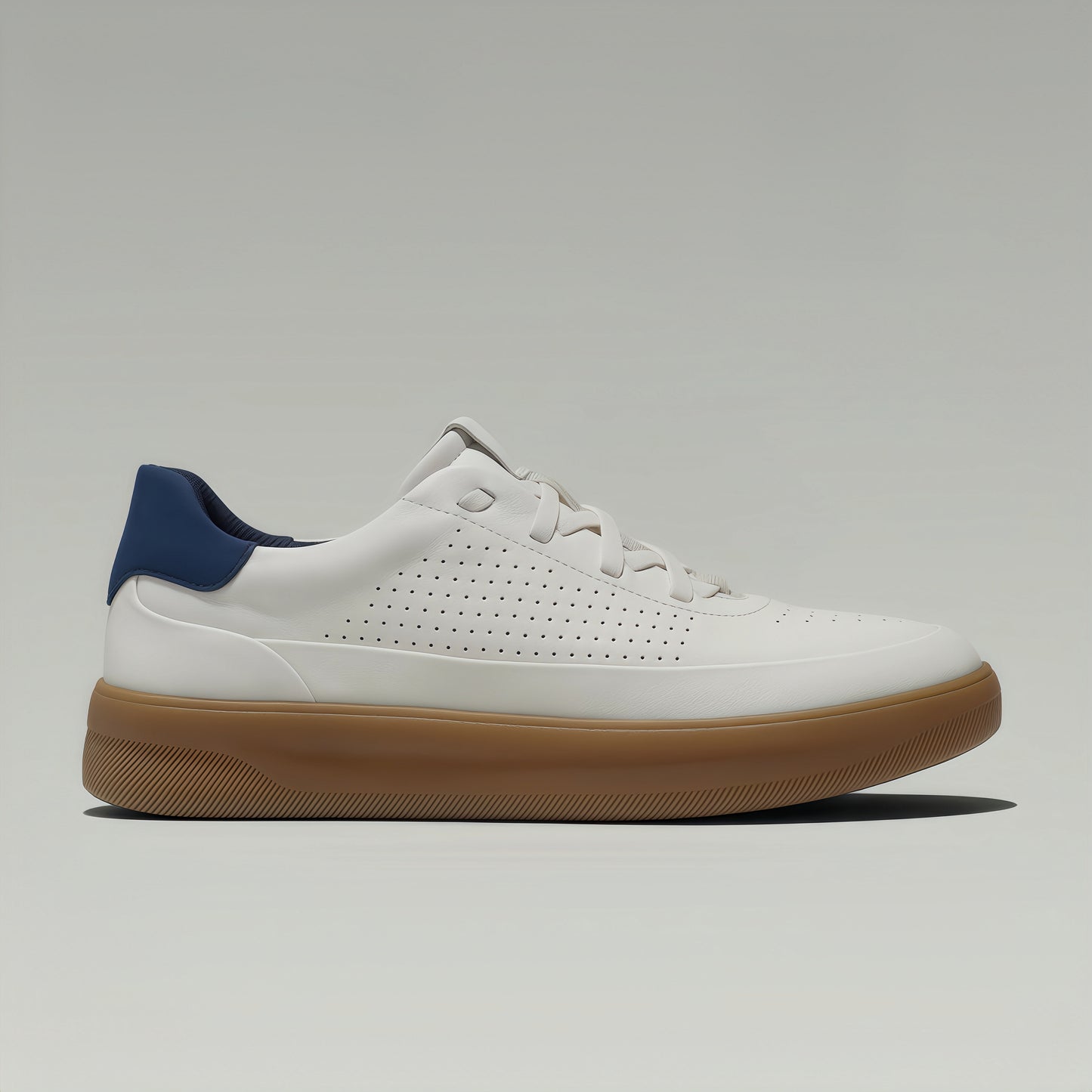 Calveto Men's Genuine Leather Versatile Casual Sneakers | Lightweight & Breathable White Sneakers for Summer 2025