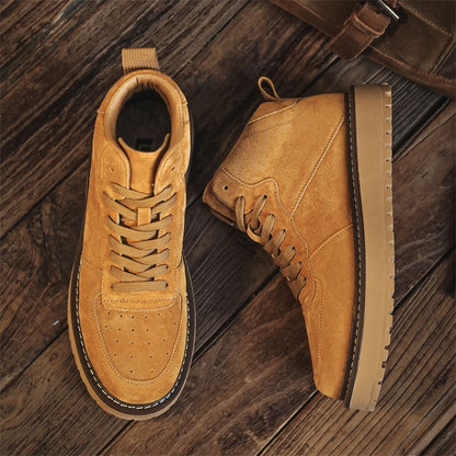 Calveto Handmade Retro British Martin Boots|Versatile Leather Boots for Men