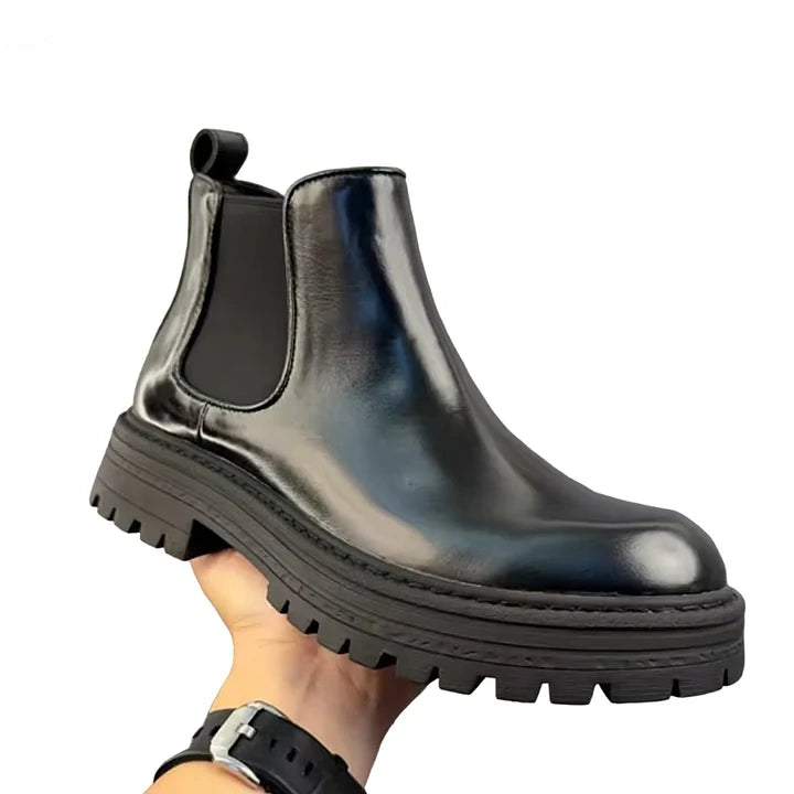 Calveto Handmade Retro Horsehide Chelsea Boot |Mid-top Martin Boots