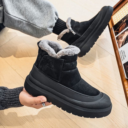 Calveto Men's Winter Snow Rugged Suede Leather Boots | Cold Weather Warm Outdoor Boots