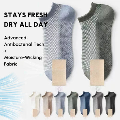 Men's Anti Odor Athletic Socks - Breathable Mesh No Show