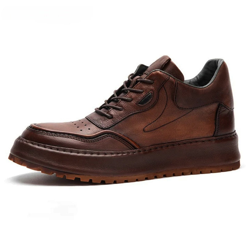 Calveto Handemade Retro British Style Trend Thick Sole Sneakers| Martin Boots