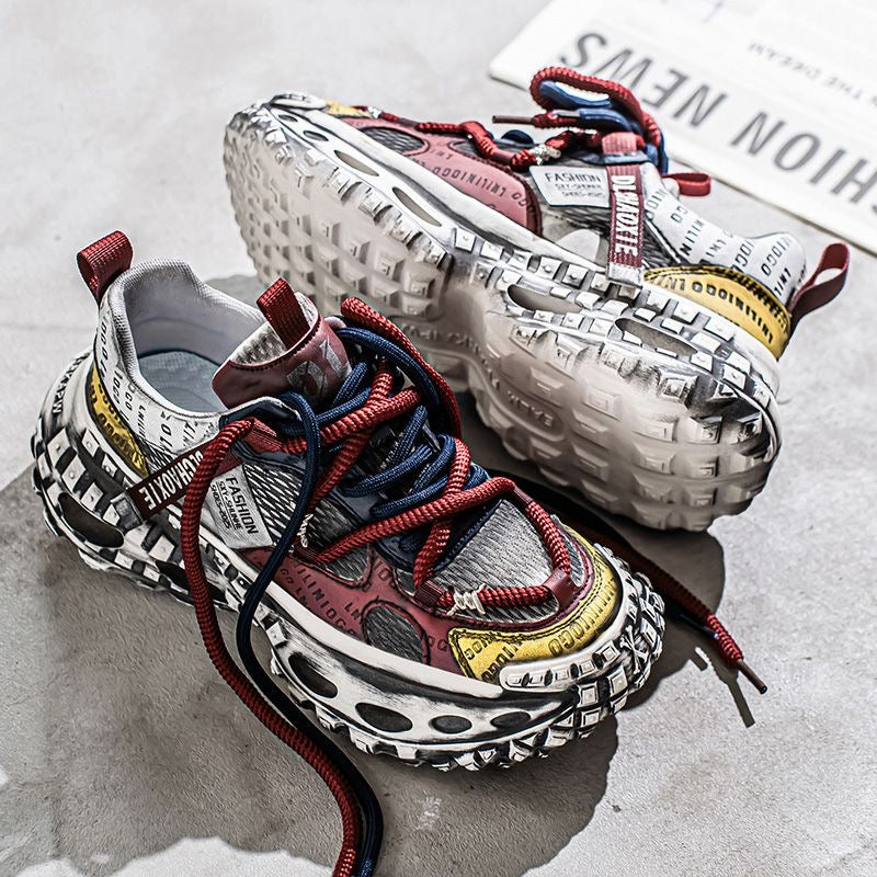 Calveto™ Deconstructed Layered Chunky Sneakers – Vintage Wash