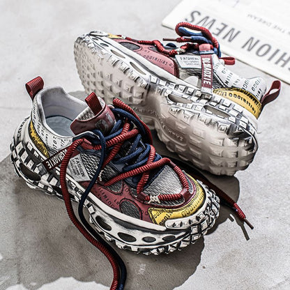 Calveto™ Deconstructed Layered Chunky Sneakers – Vintage Wash