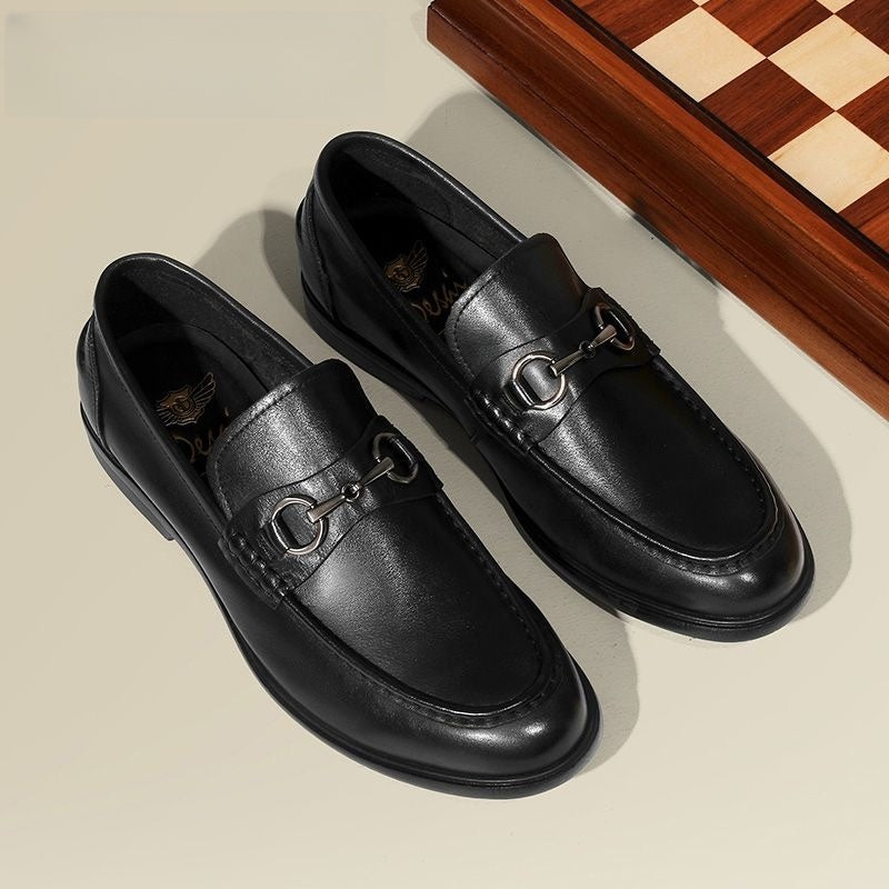 Breathable Summer Business Casual Slip-on Loafers for Men | Genuine Leather Sole, Lightweight & Comfortable Driving Shoes