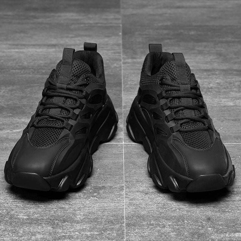 Calveto New Trend Leather Thick Sole Luxury Cowhide Sneakers