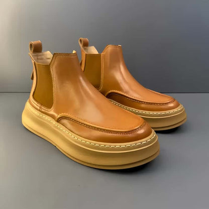 Calveto Handmade Retro Horsehide Chelsea Boots | Vintage British Style Martin Boot