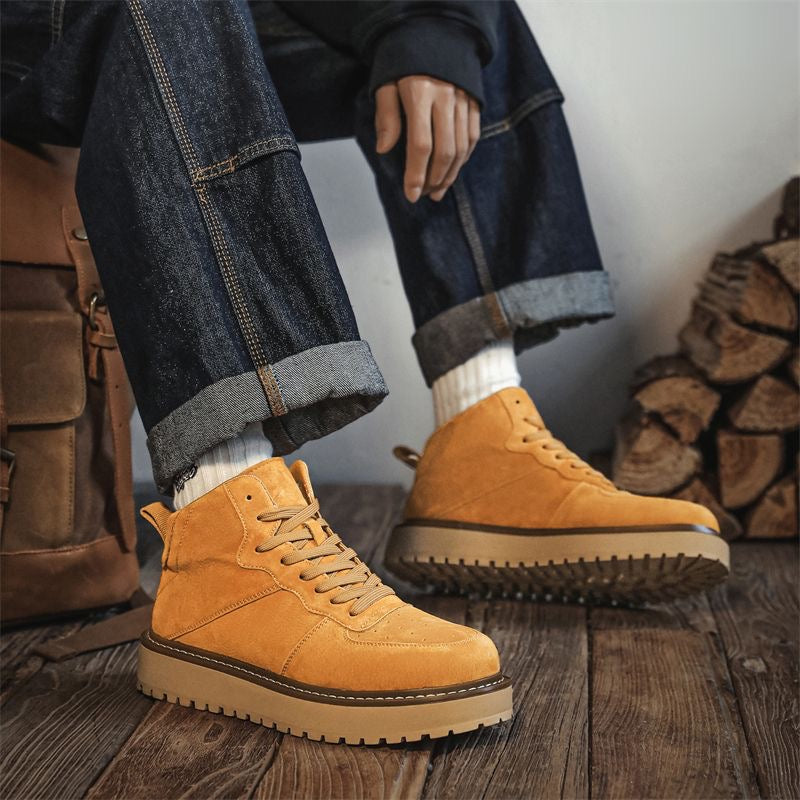 Calveto Handmade Retro British Martin Boots|Versatile Leather Boots for Men